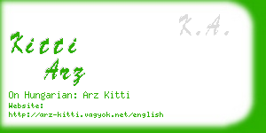 kitti arz business card